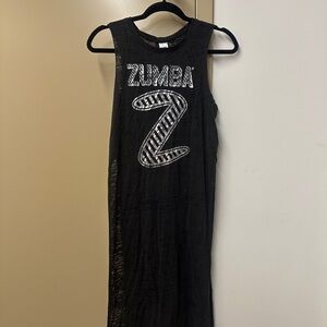 Zumba Black Metallic Longline Tank Top